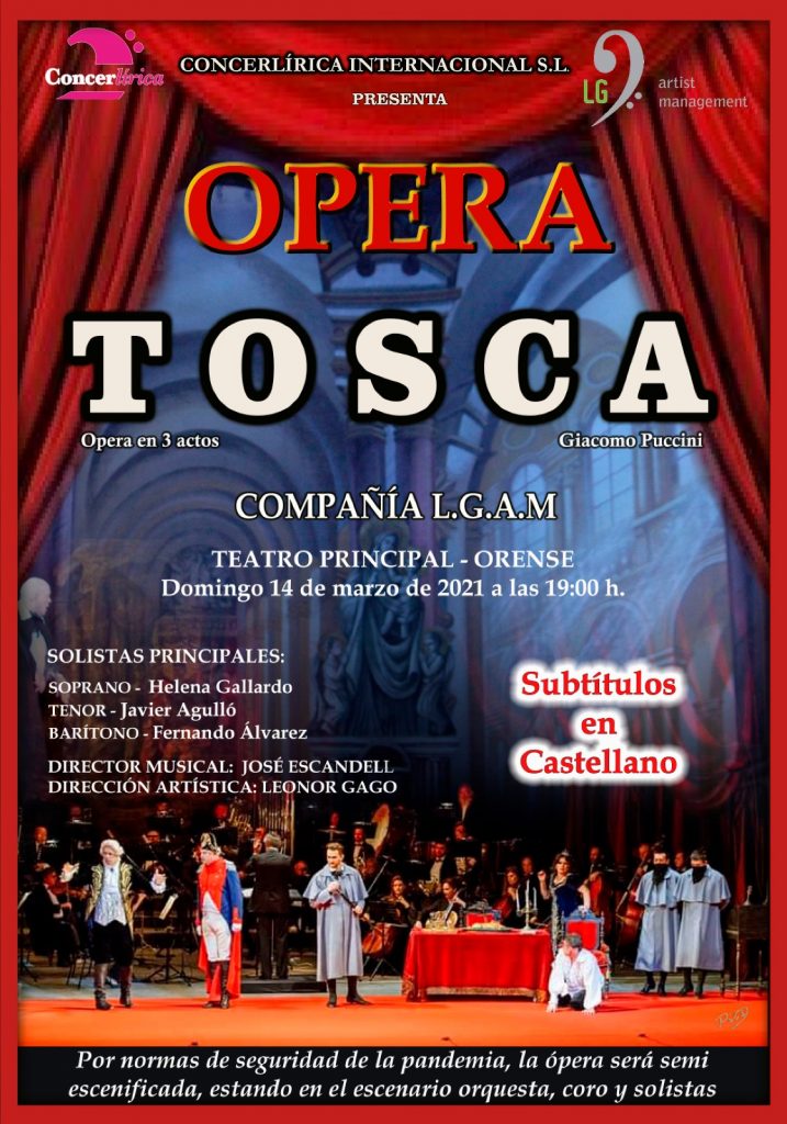 Cartel de Tosca — Teatro Principal de Orense