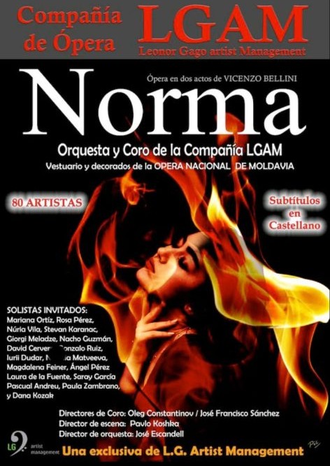 Cartel de Norma — Compañía de Ópera LGAM